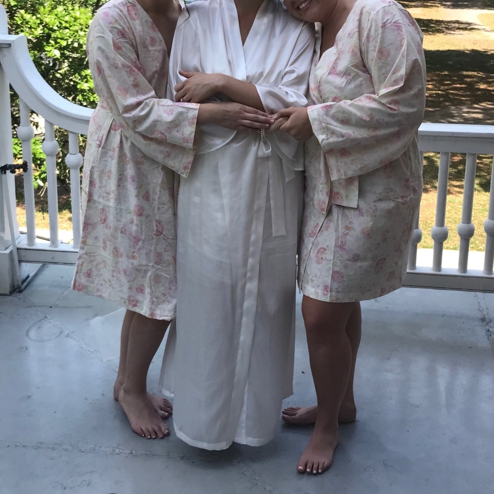 White Satin Bridal Robe